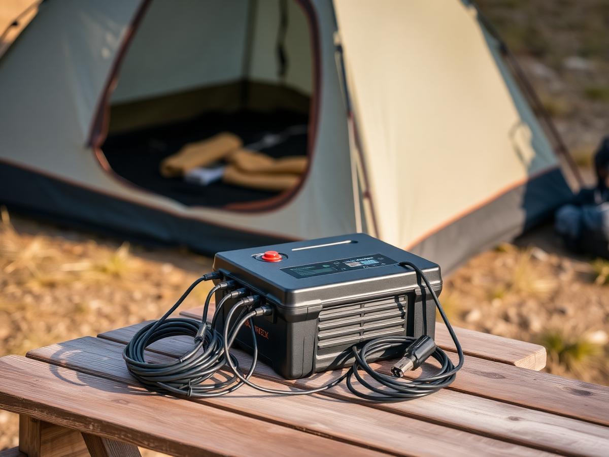 Jackery Power Bank camping gear laid out